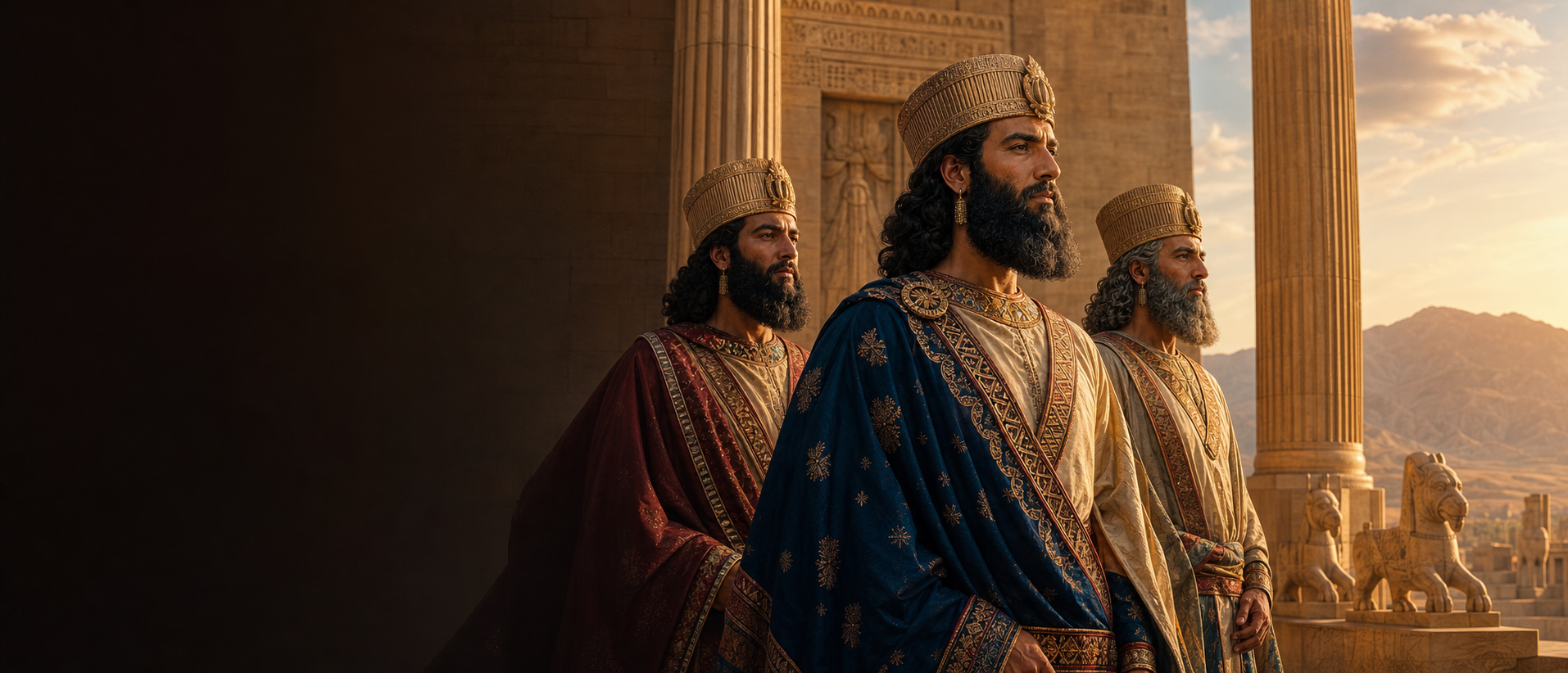 Stylised Persian kings scene