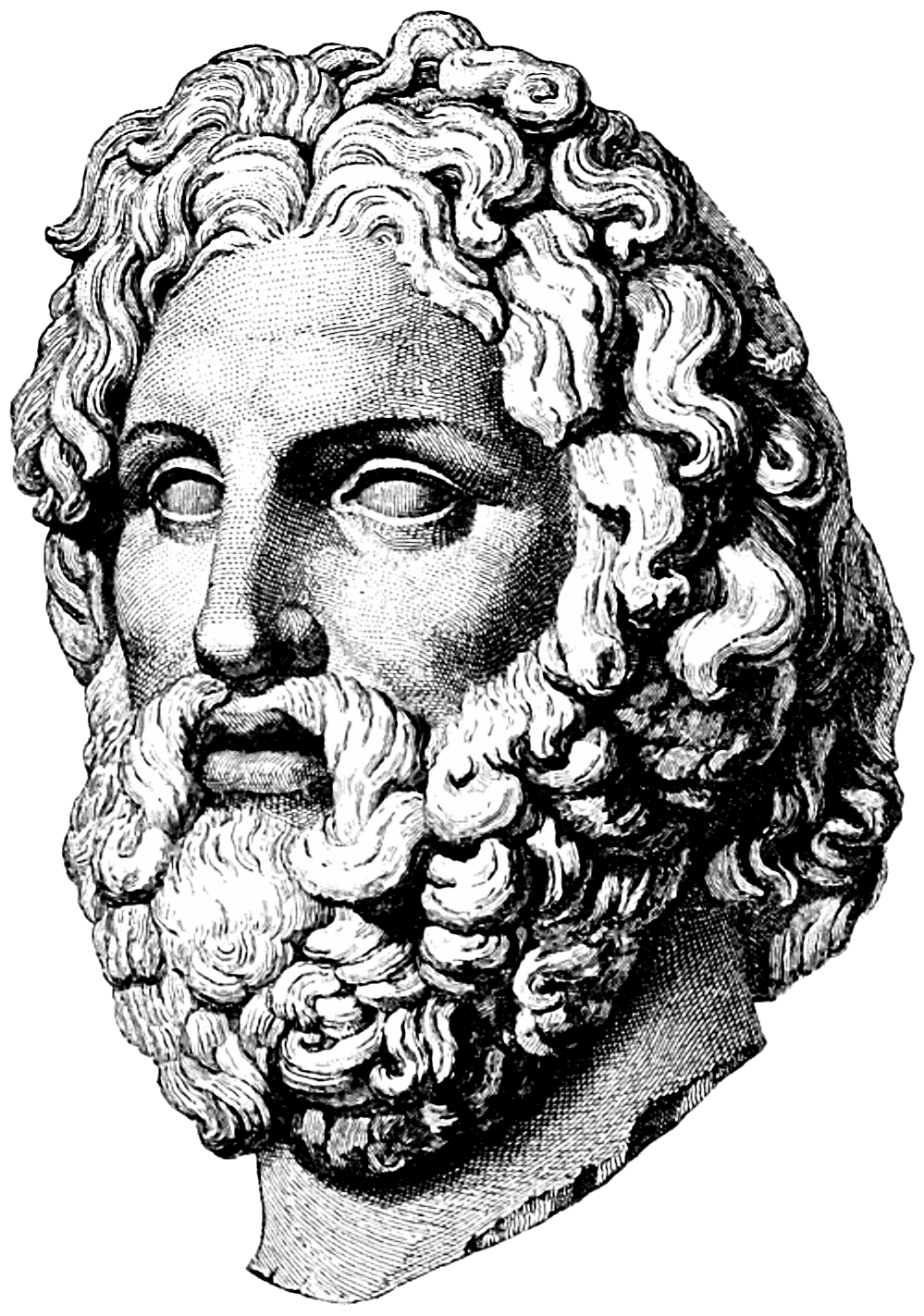 Stylised portrait of Asclepius